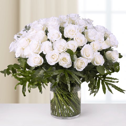 Classic Love: 50 Rosas Blancas