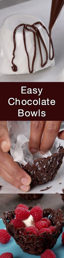 Tutorial sobre cómo hacer cuencos de chocolate con tazas y una manga pastelera 