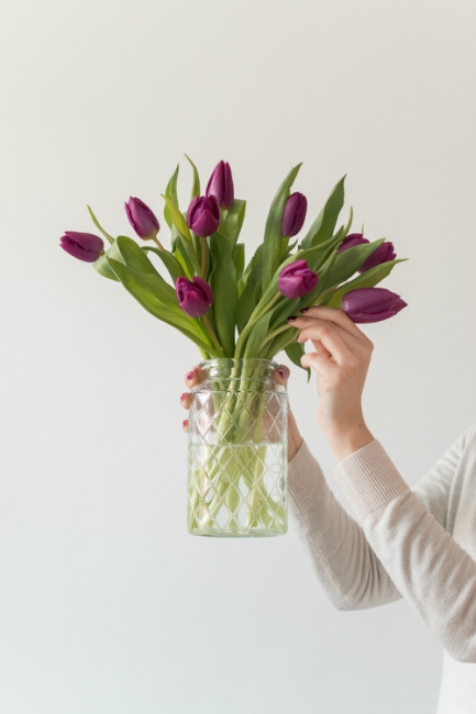jarron de tulipanes morados Tulipanes: más bonitos durante más tiempo 4